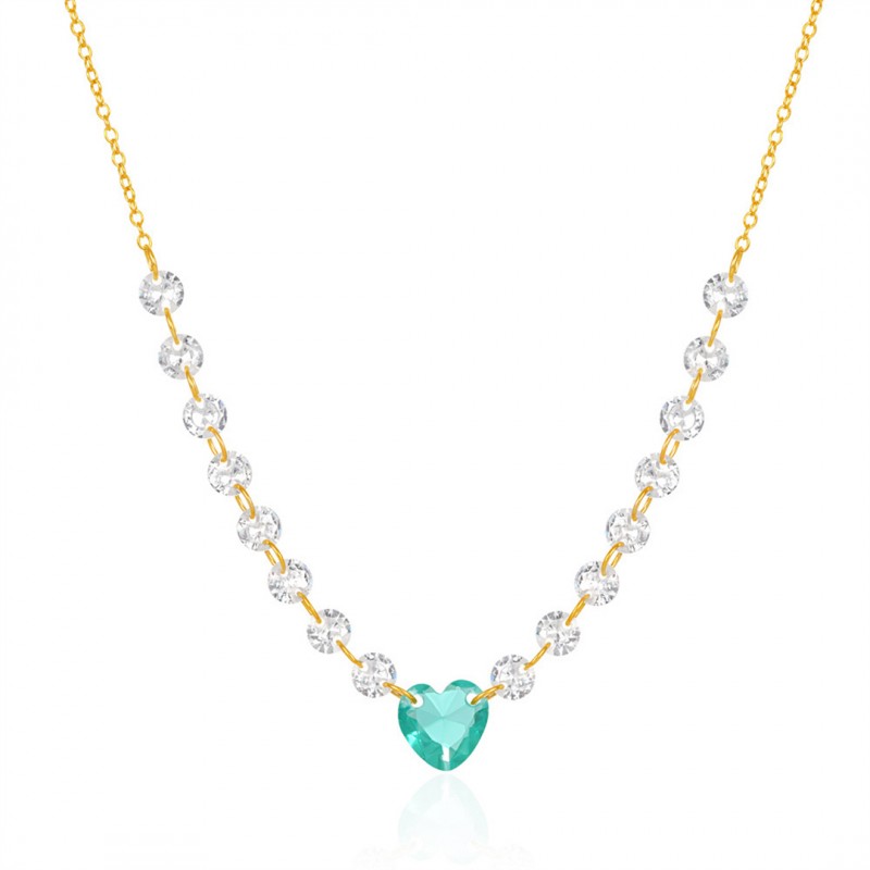 Exquisite Luxury Diamond Necklace with Fashionable Heart Pendant