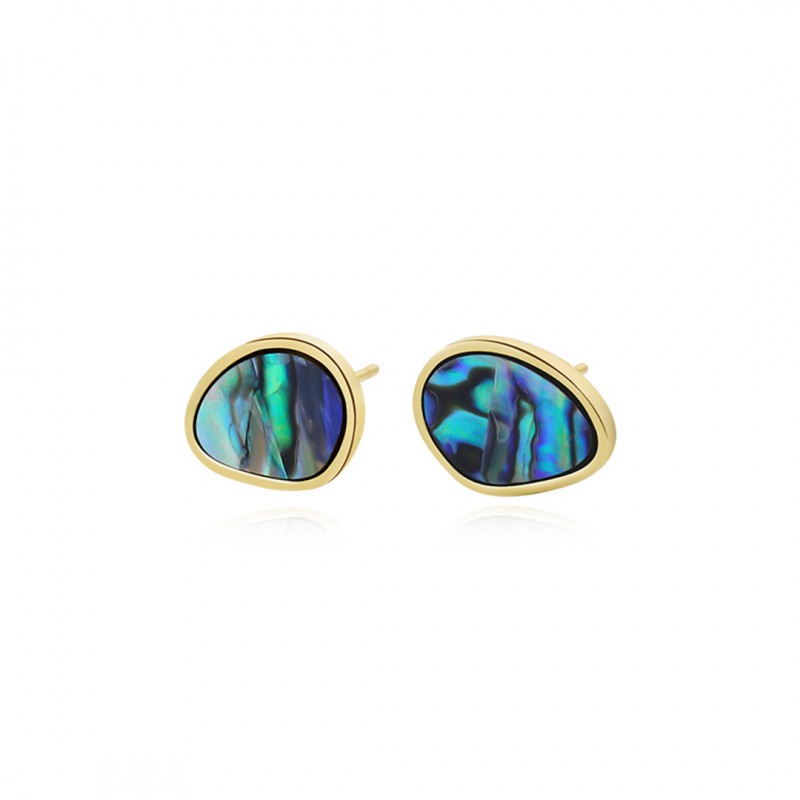 Vintage Abalone Shell Ear Studs Water Drop-shaped