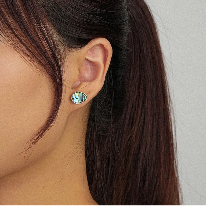 Vintage Abalone Shell Ear Studs Water Drop-shaped