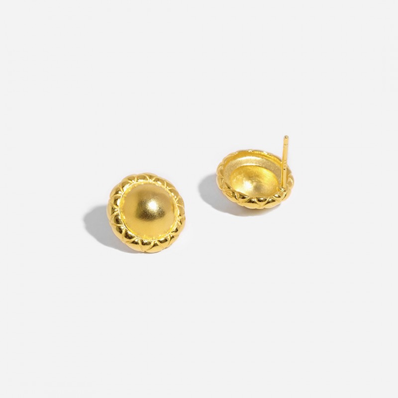 French Retro Sunflower Ear Studs 