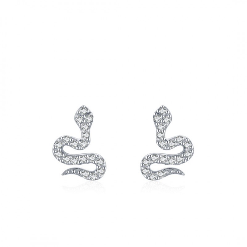 Snake-shaped Ear Studs Full Diamond Light Luxury All-match