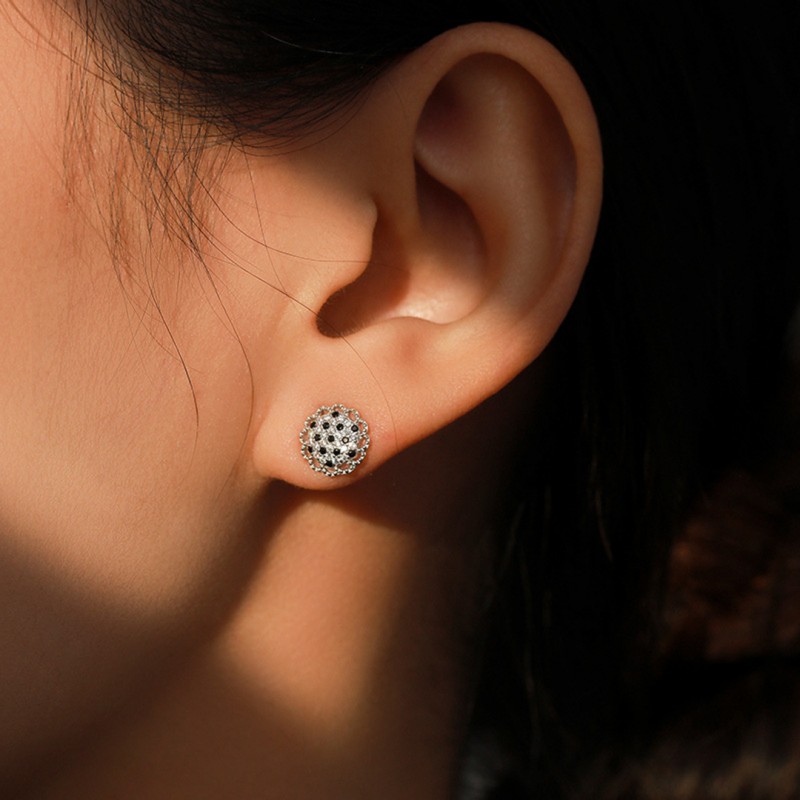 Small Fragrance Style Flower Super Flash Zircon Ear Studs