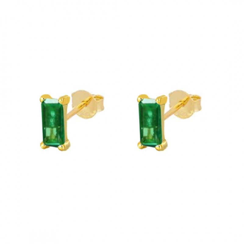 Square Multicolor Cubic Zirconia Rectangle Stud Earrings