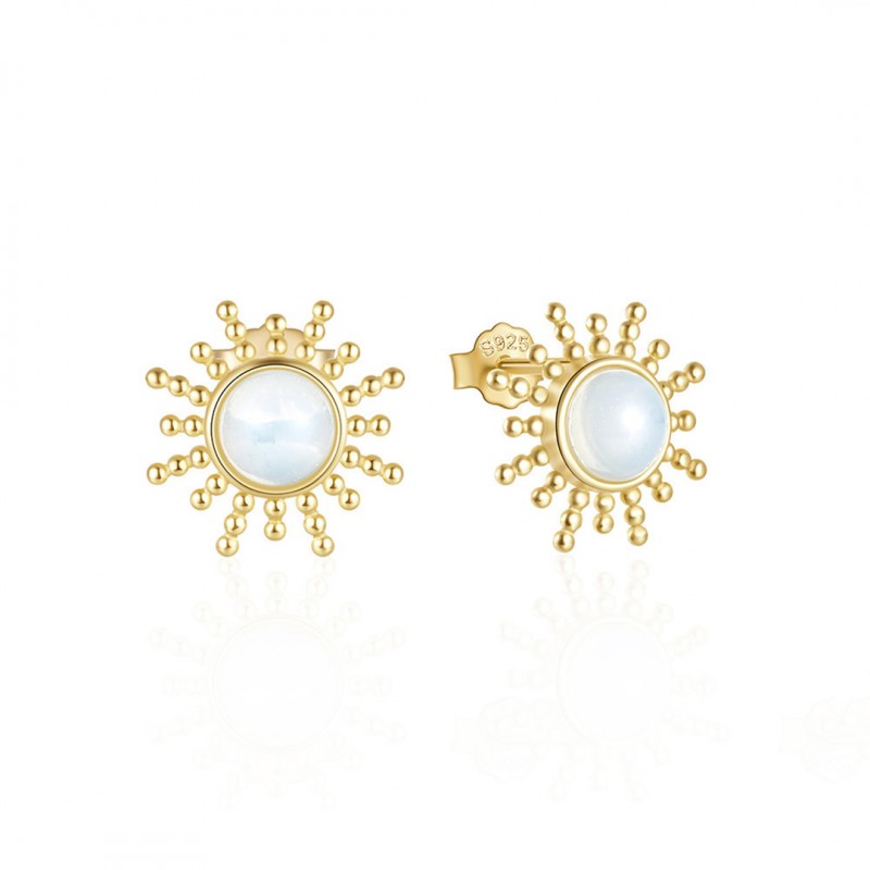 Australian Opal Sun Stud Earrings