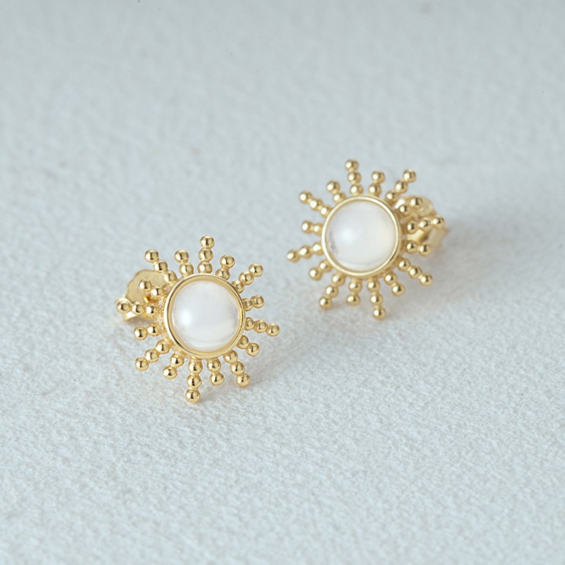 Australian Opal Sun Stud Earrings