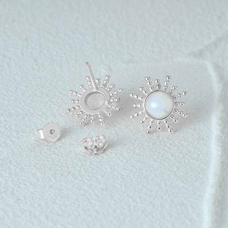 Australian Opal Sun Stud Earrings