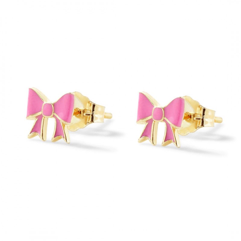 Cute Bow Enamel Drop Oil Paint Colorful Stud Earrings