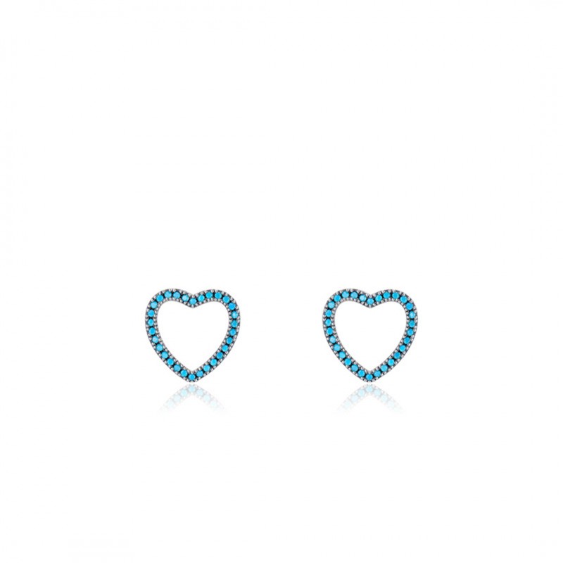 High-End Turquoise Hollow Heart Earrings