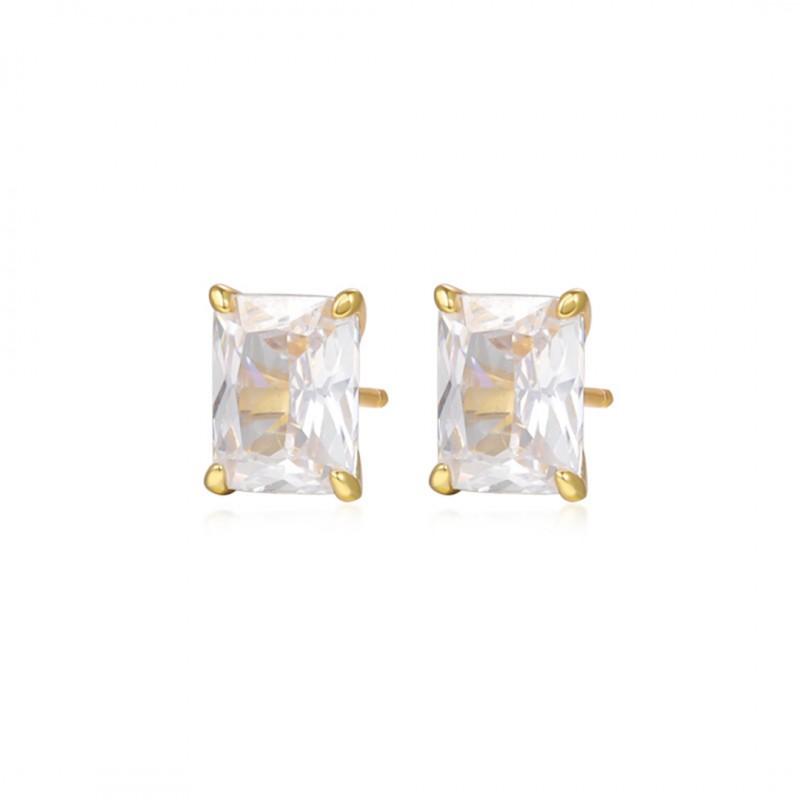 Square Cubic Zirconia Stud Earrings