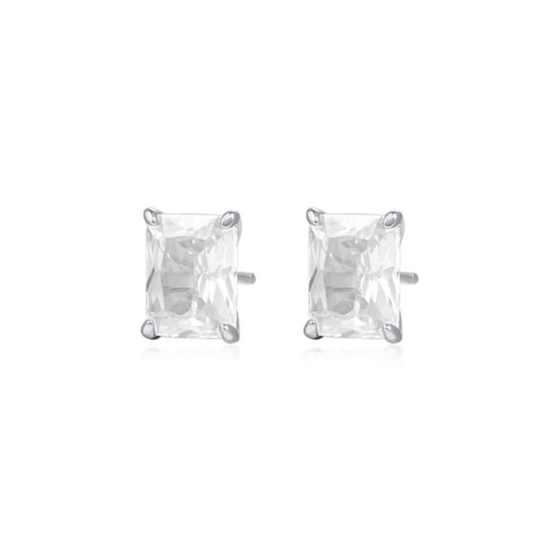 Square Cubic Zirconia Stud Earrings