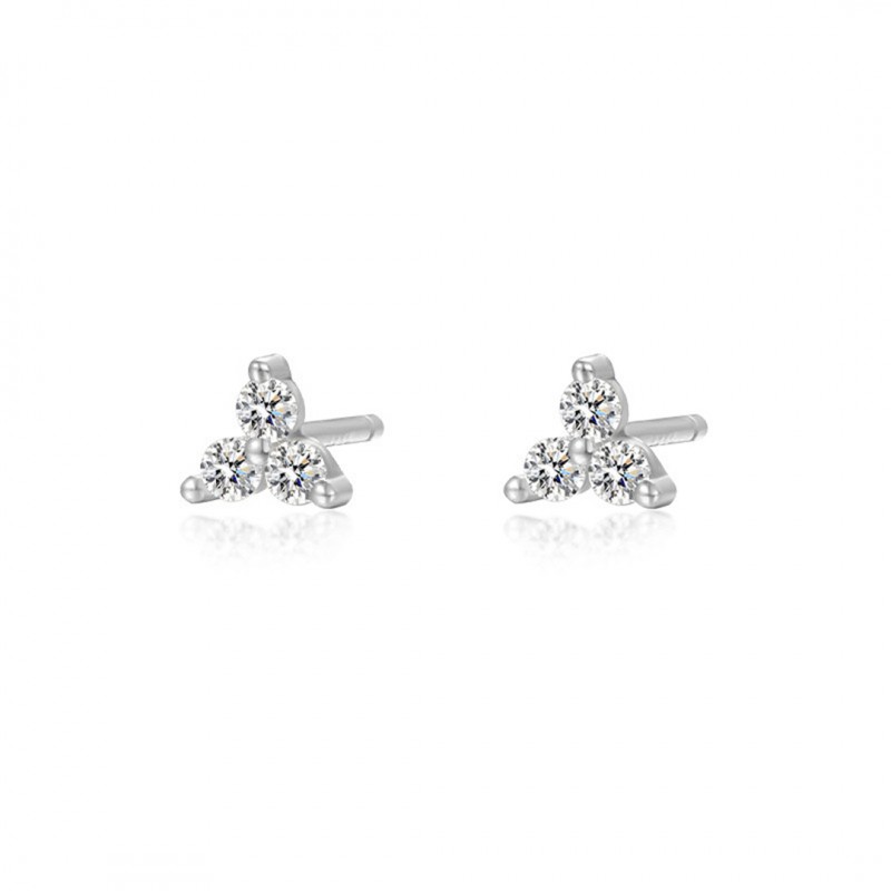 Triangle Cubic Zirconia Stud Earrings