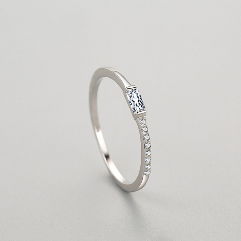 Personality Flash Diamond Square, Stackable Ring