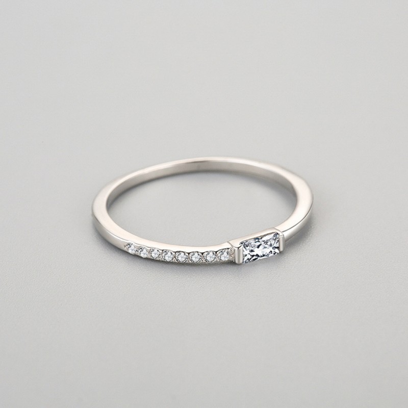 Personality Flash Diamond Square, Stackable Ring