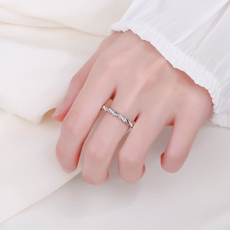 Niche Simple Micro-set Diamond Ring, Versatile Stackable