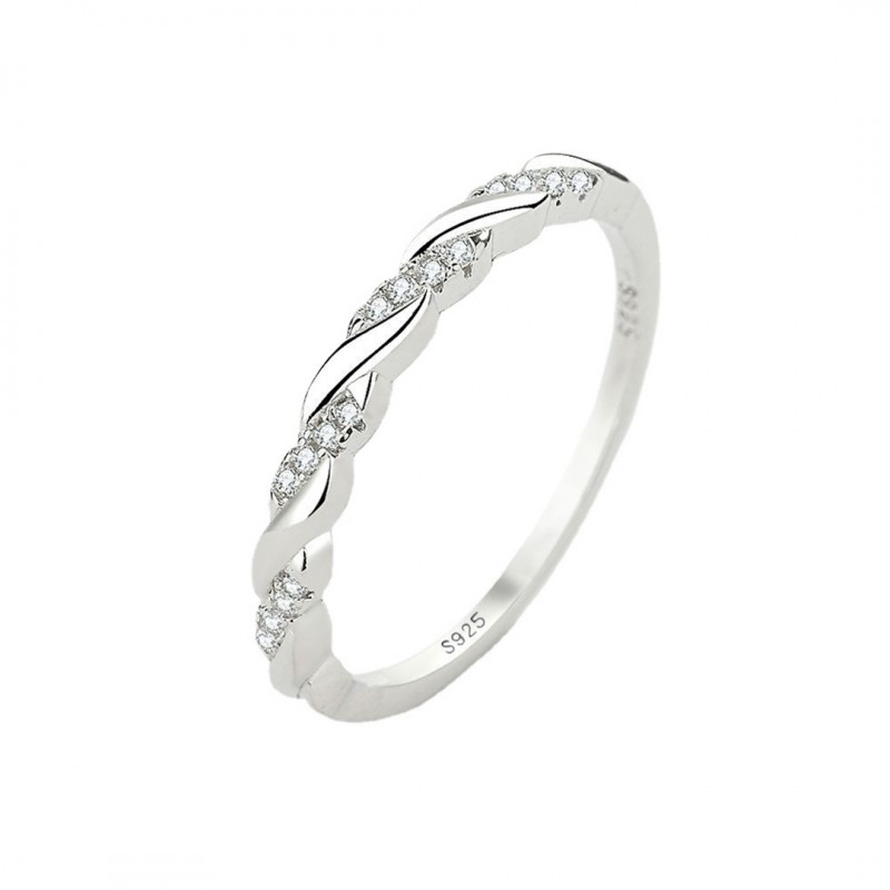 Niche Simple Micro-set Diamond Ring, Versatile Stackable