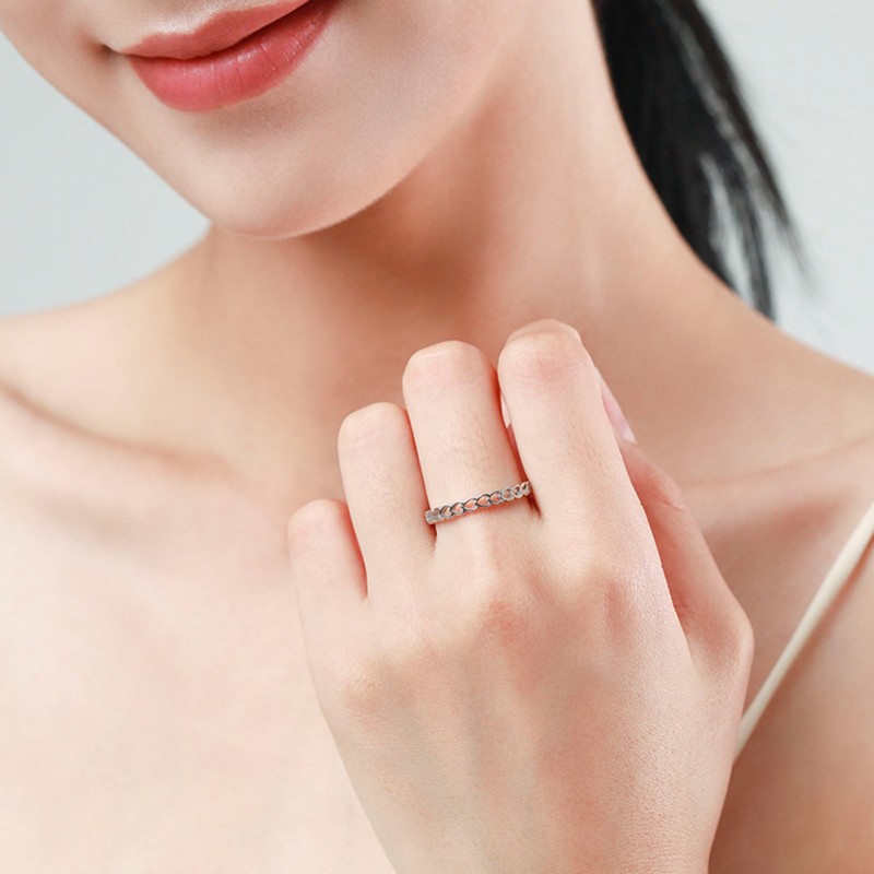 Hollow Heart-shaped Simple Closed Ring, Stackable