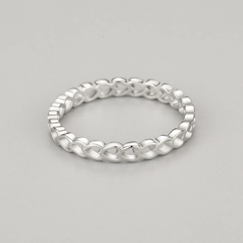 Hollow Heart-shaped Simple Closed Ring, Stackable