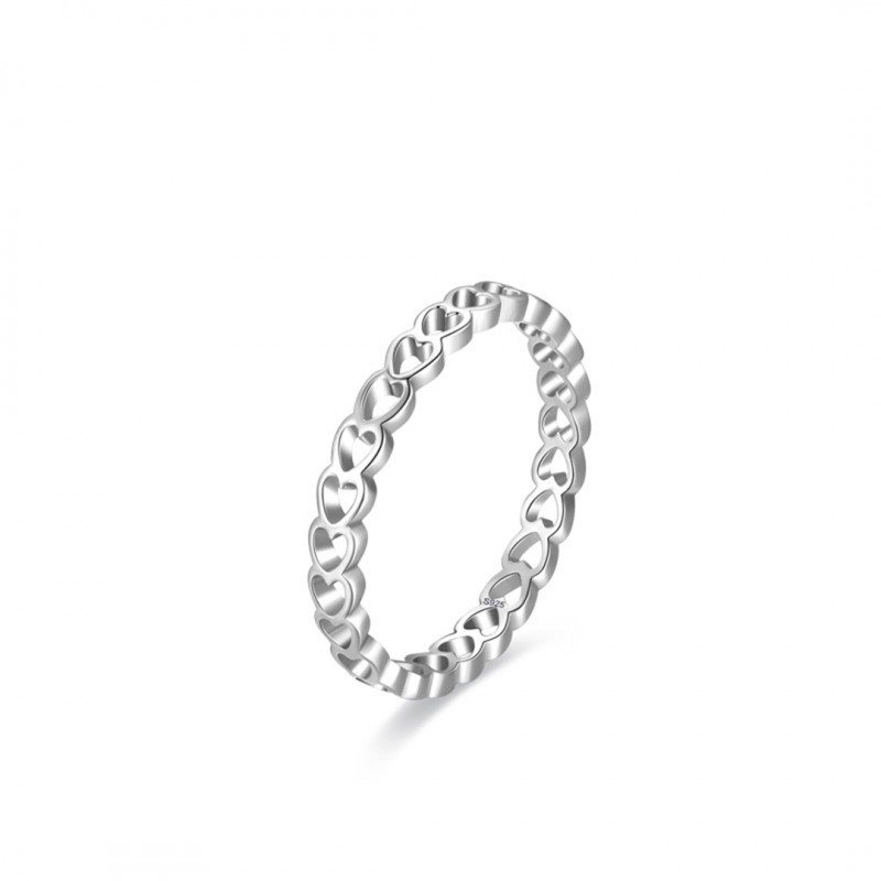 Hollow Heart-shaped Simple Closed Ring, Stackable