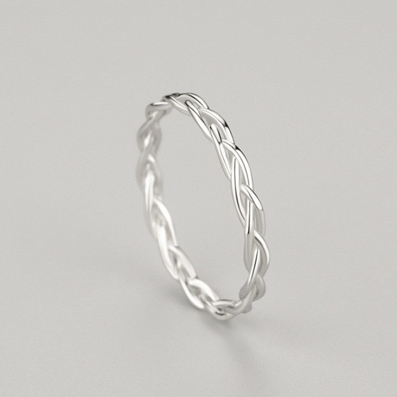 Crossed Twisted Braided Ring, Simple and Versatile Stackable