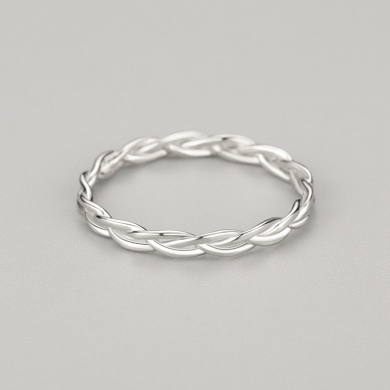 Crossed Twisted Braided Ring, Simple and Versatile Stackable