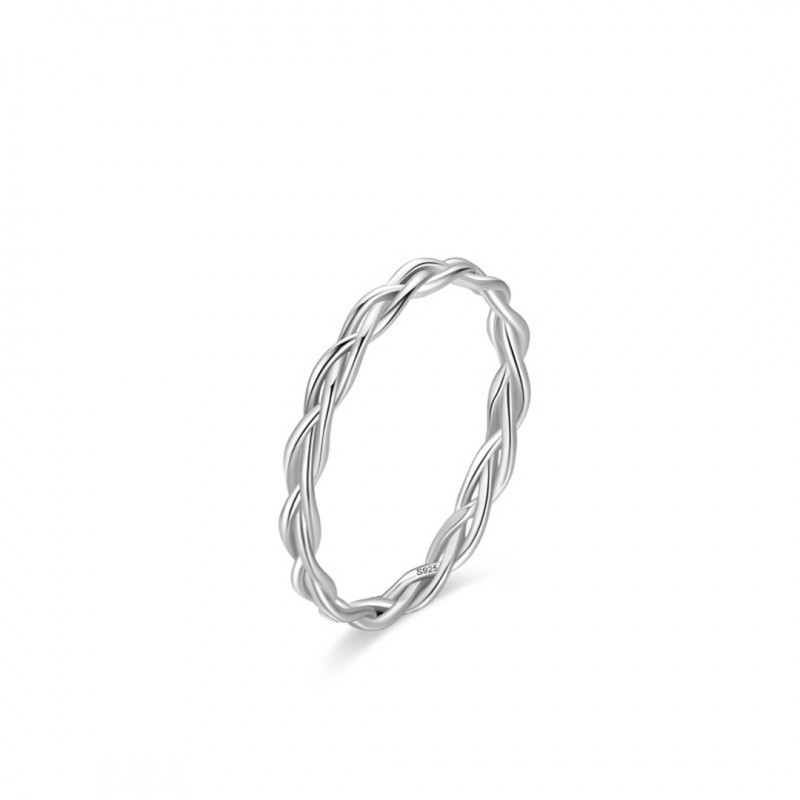 Crossed Twisted Braided Ring, Simple and Versatile Stackable