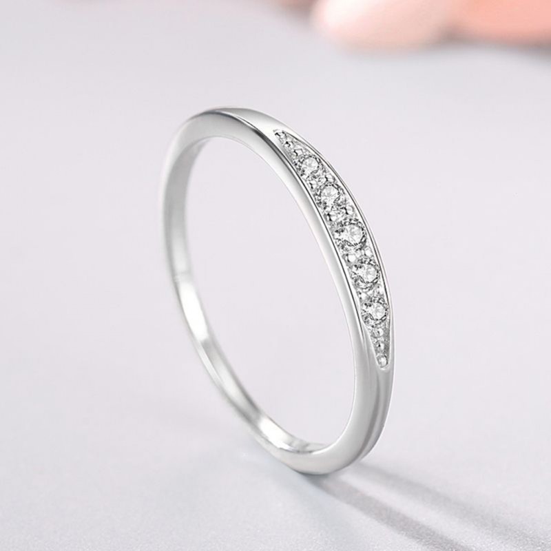 Simple Micro-set Diamond Slim Stacking Ring, Stackable