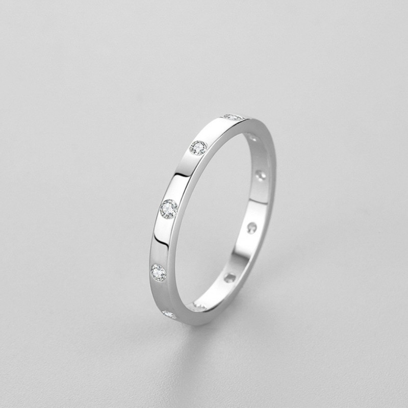 Simple Geometric Ring, Stackable with Micro-set Stones