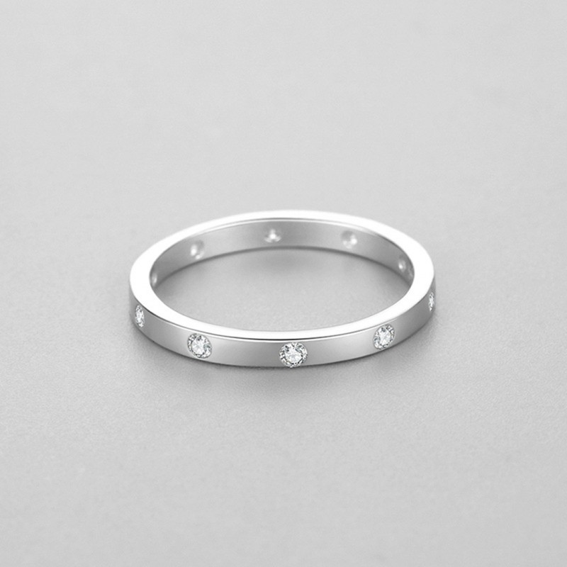 Simple Geometric Ring, Stackable with Micro-set Stones