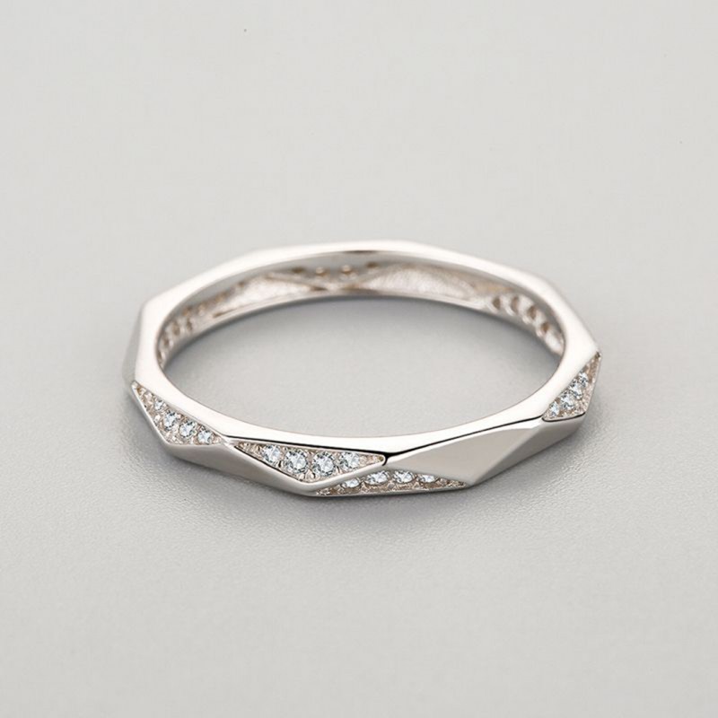 Niche Design, Polygon Diamond-set, Stackable Ring