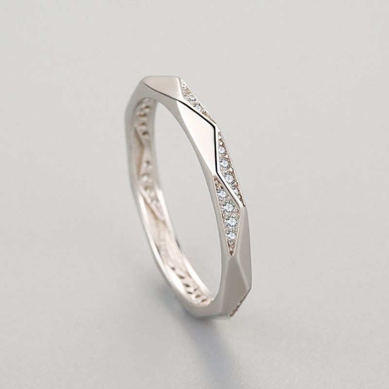 Niche Design, Polygon Diamond-set, Stackable Ring