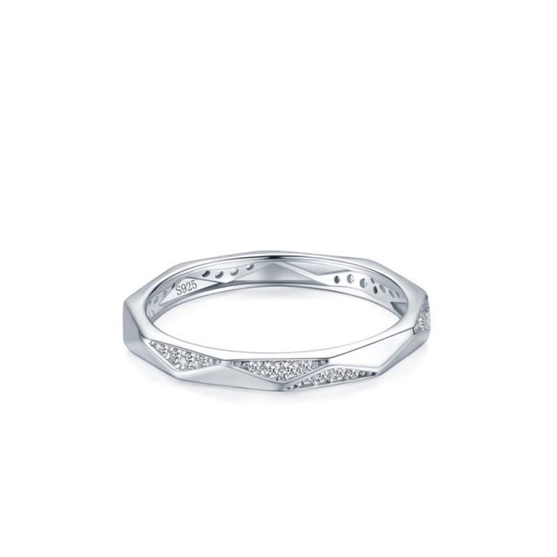 Niche Design, Polygon Diamond-set, Stackable Ring