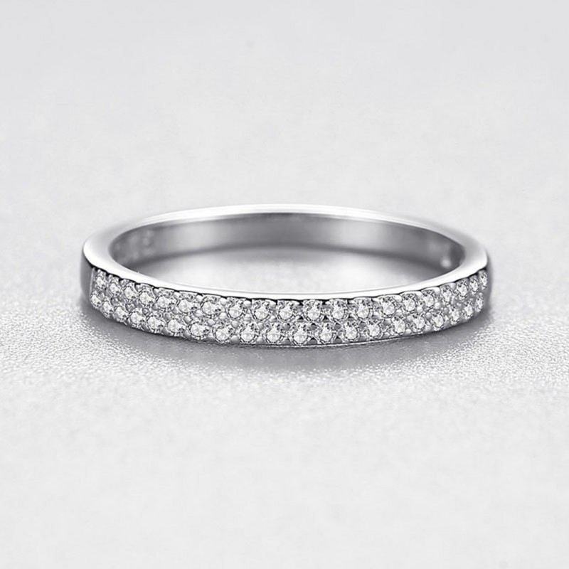 Elegant and Simple Micro-set Full Diamond, Stackable Ring