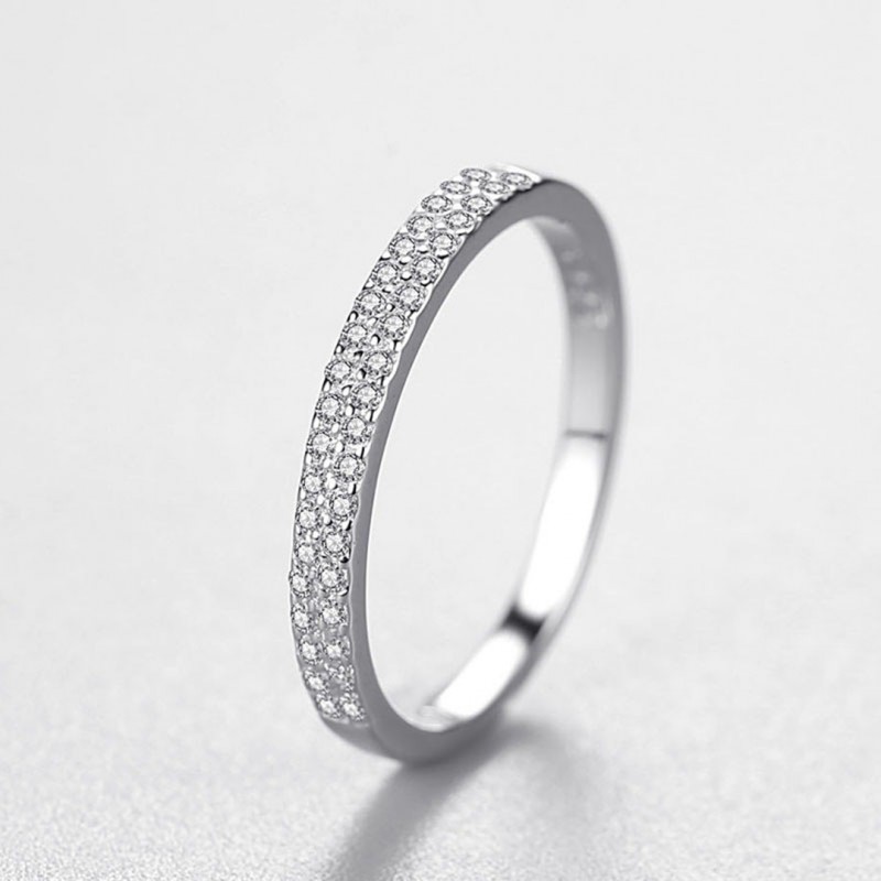 Elegant and Simple Micro-set Full Diamond, Stackable Ring