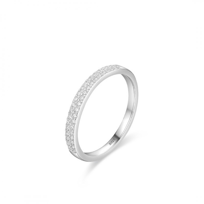 Elegant and Simple Micro-set Full Diamond, Stackable Ring