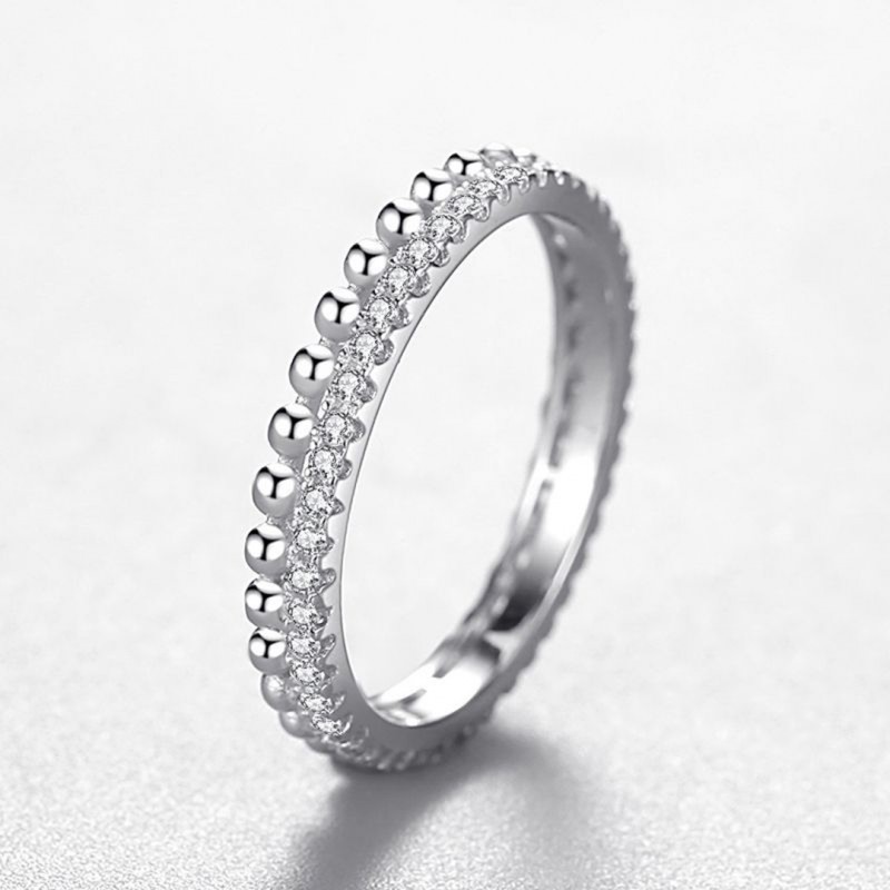 Simple and Stylish Bubble Full Diamond Ring, Stackable Ring