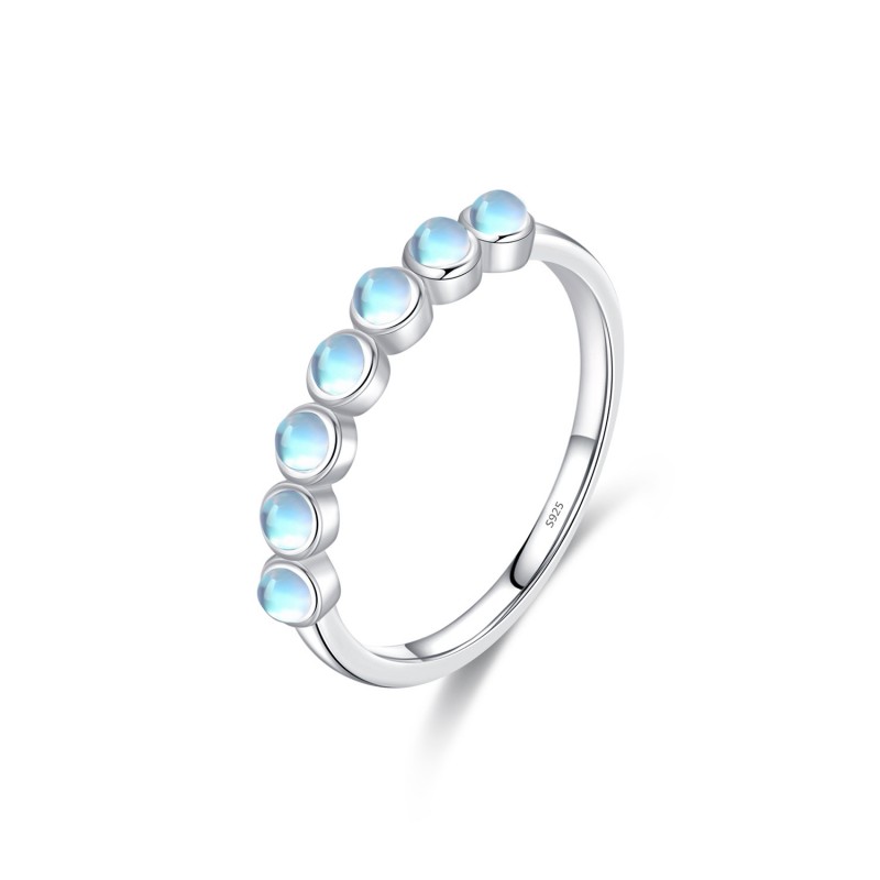 Elegant Moonstone Ring, Stackable with Graceful Aura