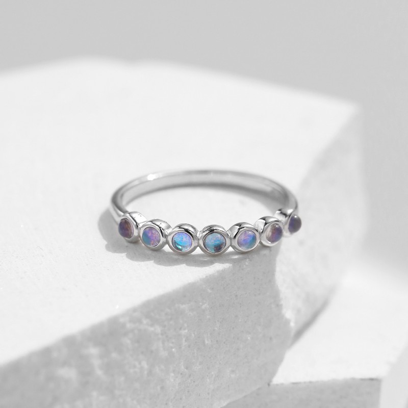 Elegant Moonstone Ring, Stackable with Graceful Aura