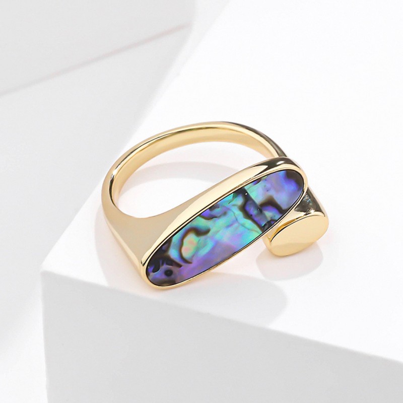 Vintage Abalone Shell Simple Fashion Mother-of-Pearl Adjustable Ring