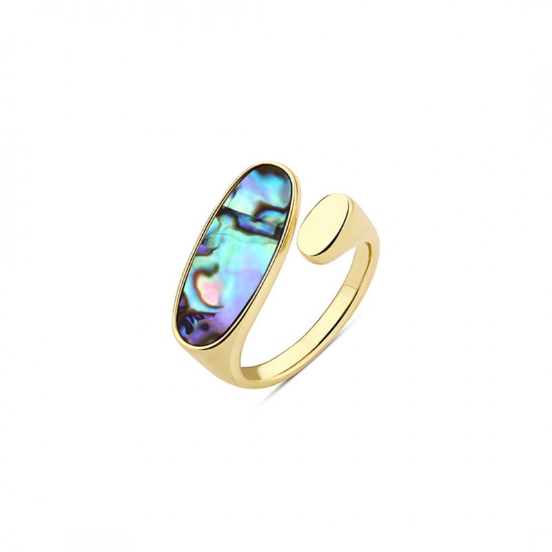 Vintage Abalone Shell Simple Fashion Mother-of-Pearl Adjustable Ring