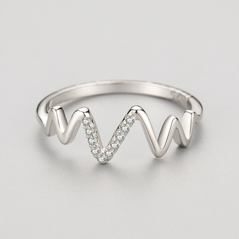 Wave Micro-Inlaid Ring for Women