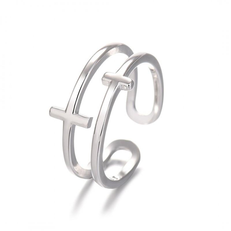 Double Layer Cross Adjustable Ring