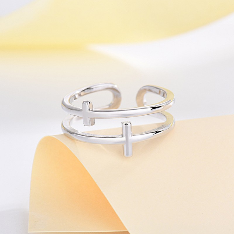 Double Layer Cross Adjustable Ring