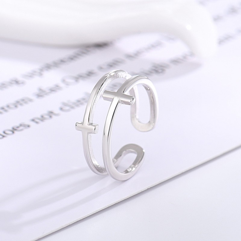 Double Layer Cross Adjustable Ring