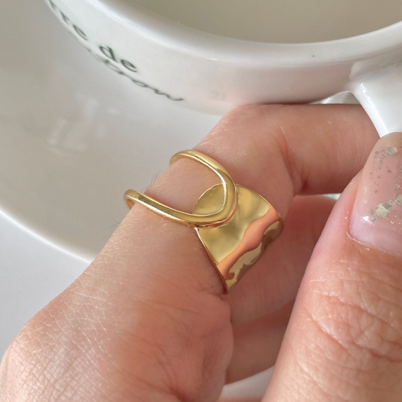 Gold Plated Unique Shaped Ring