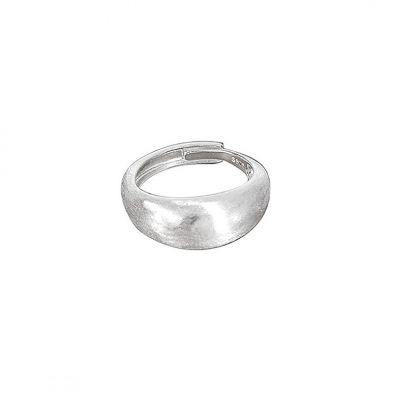 Brushed Matte Ring with Wide Band, Open Adjustable Design