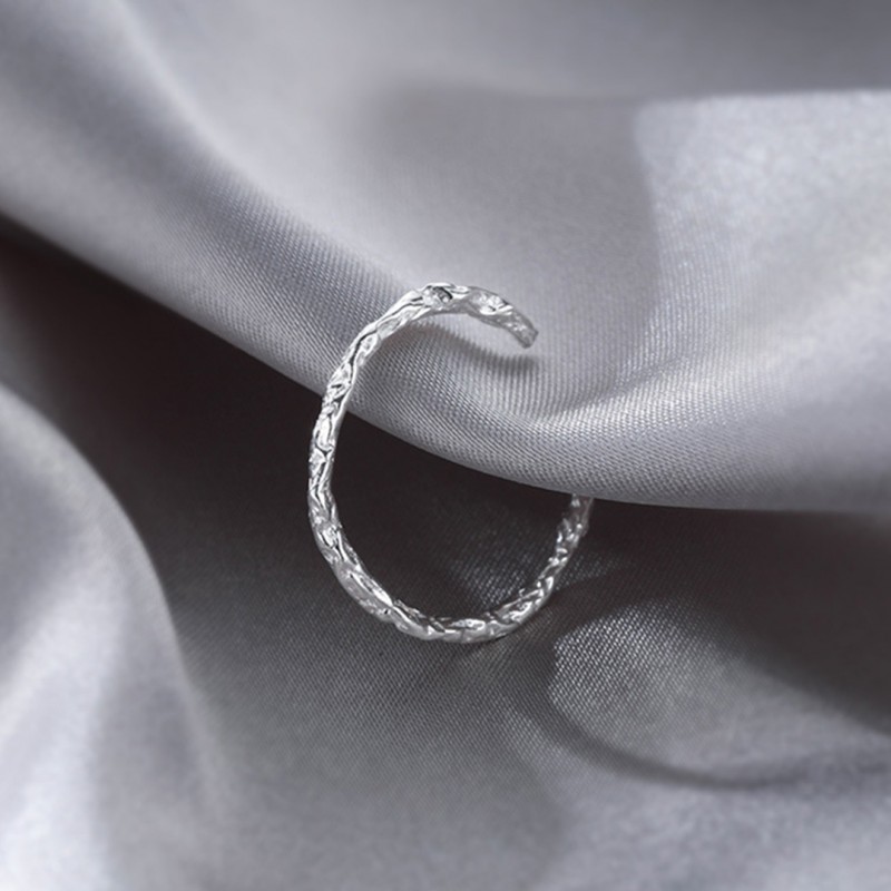 Simple Irregular Folded Open Ring