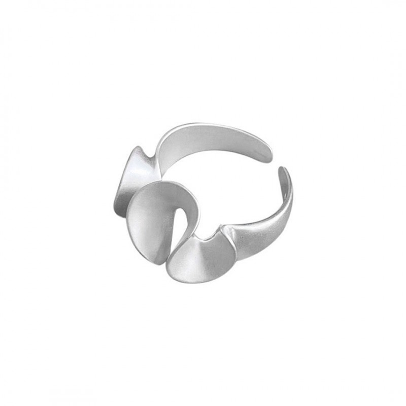 Wave Pleated Matte Open Ring