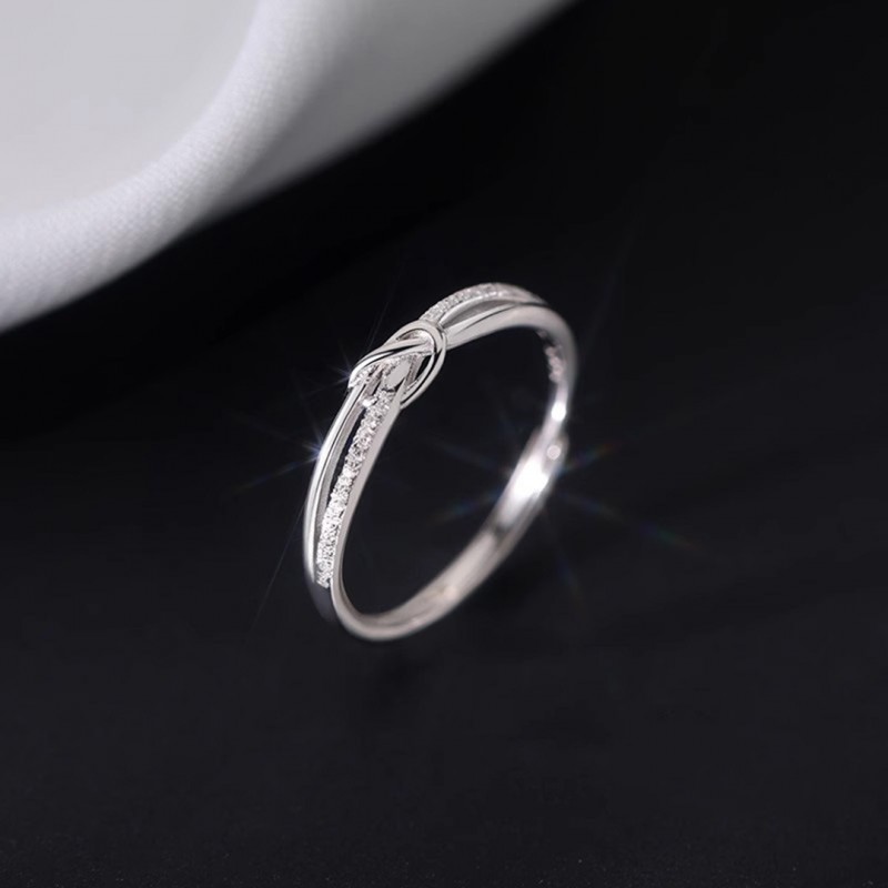 Knot Ring, Niche Design Minimalist Matte Hollow Out Simple Ring