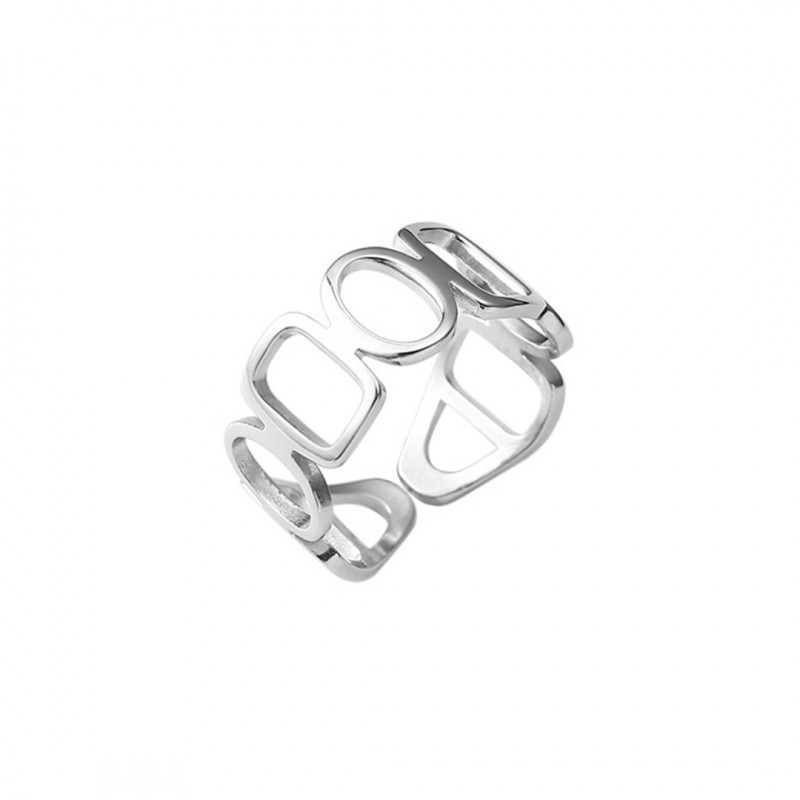 Hollow Geometric Round Square Niche Design Minimalist Versatile Open Ring