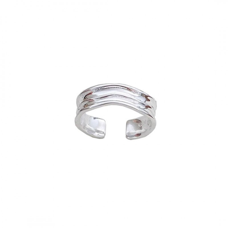 Wave Fold Ring, Minimalist Irregular Textured Open Ring